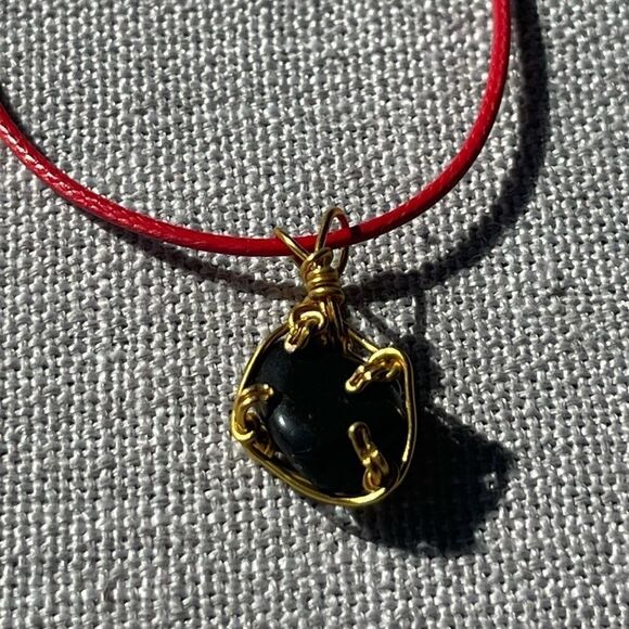 🎶 OBSIDIAN GEMSTONE BOHO PENDANT NECKLACE 🎶😎 - Picture 3 of 6